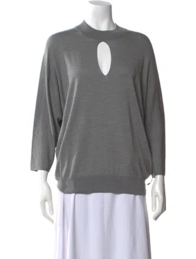 Pre-owned Lafayette 148 Crew Neck Sweater W/ Tags In Gray