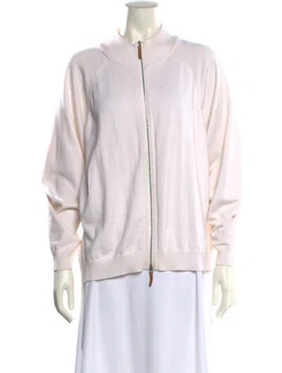 Pre-owned Lafayette 148 Crew Neck Sweater In White