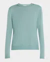 Lafayette 148 Crewneck Cashmere Sweater In Lagoon Green