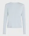 Lafayette 148 Cashmere Crewneck Sweater In Venetian Sky