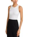Lafayette 148 Crewneck Tank Top In White