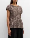 Lafayette 148 Cap Sleeve Blouse In Pewter Metallic In Pewter Metallic