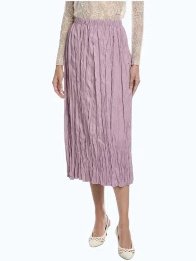 Lafayette 148 Crinkled Midi Skirt In Lavender Tint In Animal Print