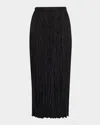 Lafayette 148 Crinkled Straight Midi Skirt In Black