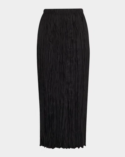 Lafayette 148 Crinkled Straight Midi Skirt