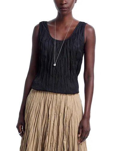 Lafayette 148 Crinkled Top In Black