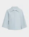 Lafayette 148 Cropped 3/4-sleeve Boxy Jacket