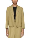 Lafayette 148 Organic Cotton Poplin Cropped Boyfriend Blazer