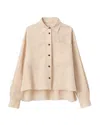 Lafayette 148 Cropped Boyfriend Linen Shirt In Neutral