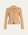 Lafayette 148 Camel Hair Tailored Cropped Jacket In Camel