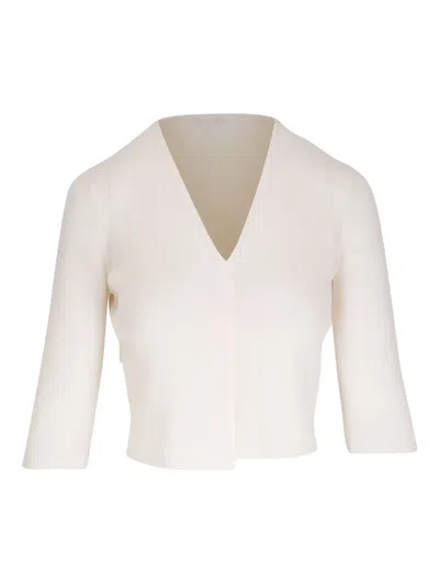 Lafayette 148 Cropped Knitted Top In White