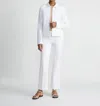 Lafayette 148 Cropped Manhattan Flared Skinny Pant In White In White