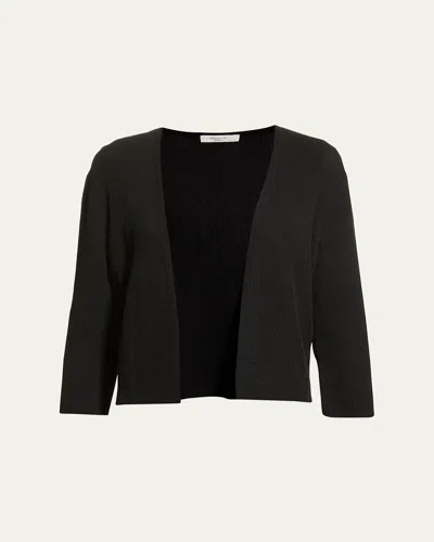 Lafayette 148 Cropped Open-front Cardigan In Black