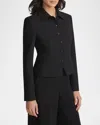 Lafayette 148 Petite Responsible Wool Double Face Tailored Cropped Jacket In Black