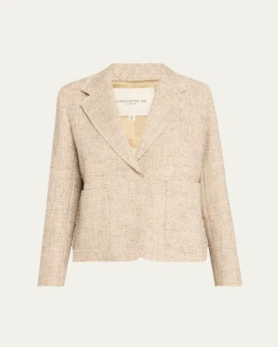 Lafayette 148 Cropped Woven Boyfriend Blazer In Multi