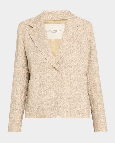 Lafayette 148 Cropped Woven Boyfriend Blazer In Multi