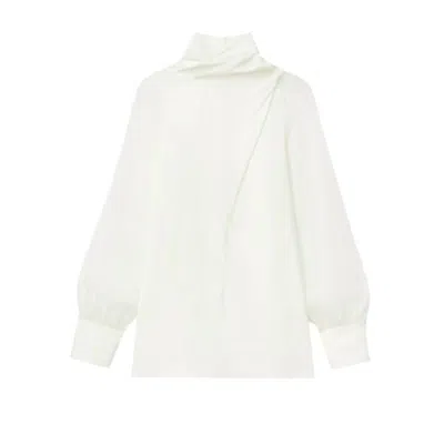 Lafayette 148 Crossover Blouse In Cloud In White
