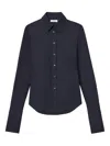 Lafayette 148 Curved-hem Collared Shirt In Black