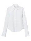 Lafayette 148 Organic Cotton Poplin Fitted Shirt In White