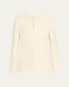 Lafayette 148 Cutaway Tailored Wool-blend Jacket In Cloud