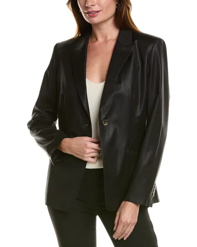 Lafayette 148 Cutaway Wool Blazer In Black