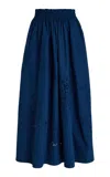 Lafayette 148 Cutout Cotton Poplin Midi Skirt
