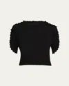 Lafayette 148 Cutout Dolman-sleeve Knit Sweater In Black