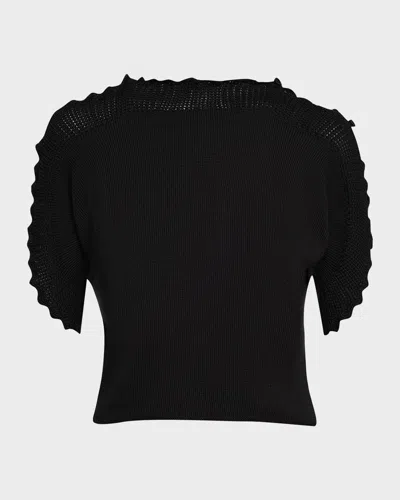 LAFAYETTE 148 CUTOUT DOLMAN-SLEEVE KNIT SWEATER