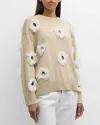 Lafayette 148 New York Feather Fringe Silk-blend Sweater In Plaster Multi