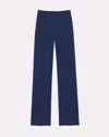 Lafayette 148 Finesse Crepe Gates Side-zip Flared Pant In Blue