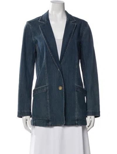 Pre-owned Lafayette 148 Denim Jacket In Blue