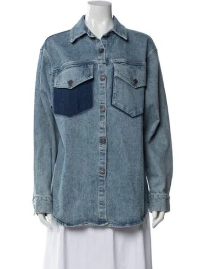 Pre-owned Lafayette 148 Denim Jacket In Blue
