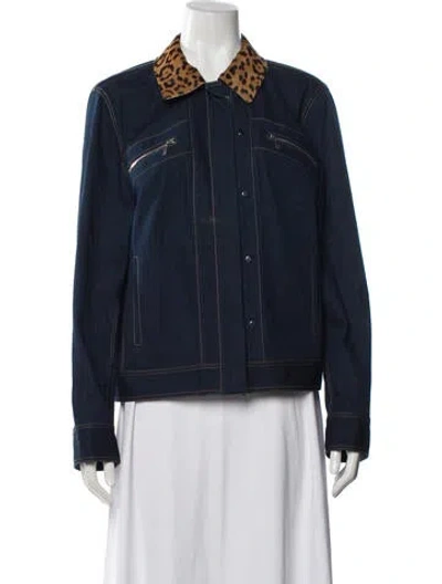 Pre-owned Lafayette 148 Denim Jacket In Blue