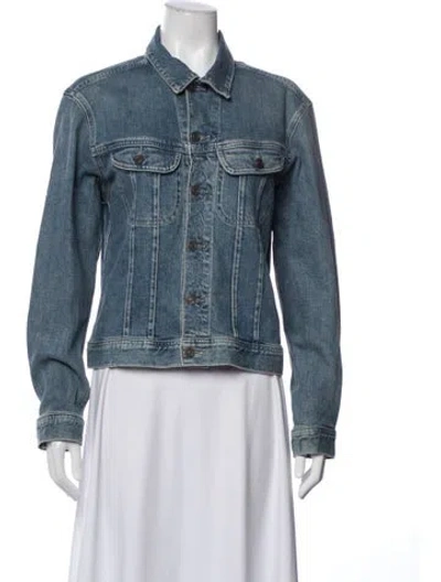 Pre-owned Lafayette 148 Denim Jacket In Blue