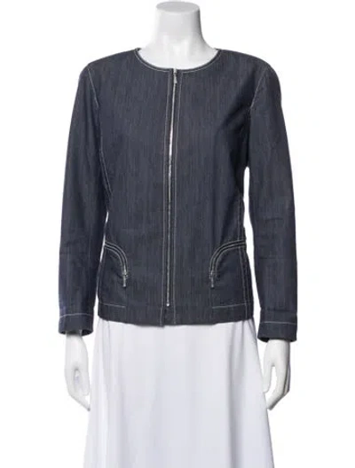Pre-owned Lafayette 148 Denim Jacket In Blue