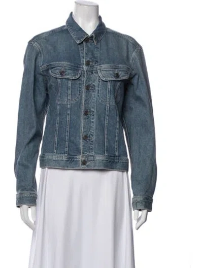 Pre-owned Lafayette 148 Denim Jacket In Blue