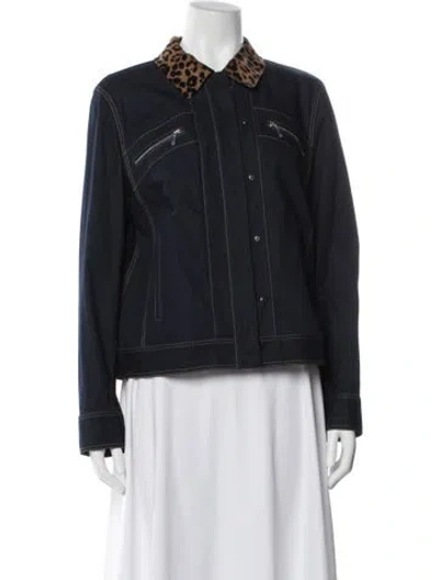 Pre-owned Lafayette 148 Denim Jacket In Blue