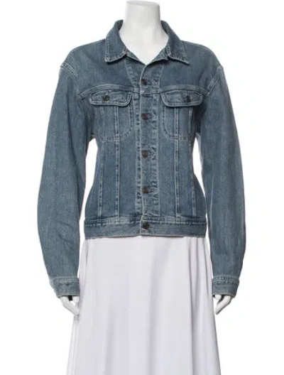 Pre-owned Lafayette 148 Denim Jacket In Blue