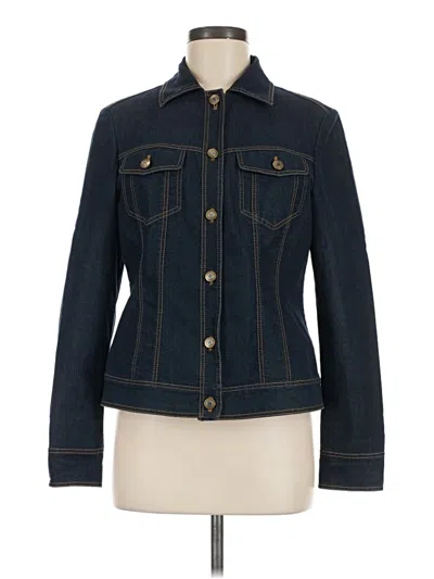 Pre-owned Lafayette 148 Denim Jacket In Blue