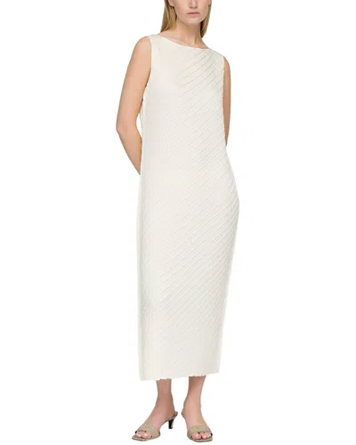Lafayette 148 Diamond Plisse Midi Dress In White