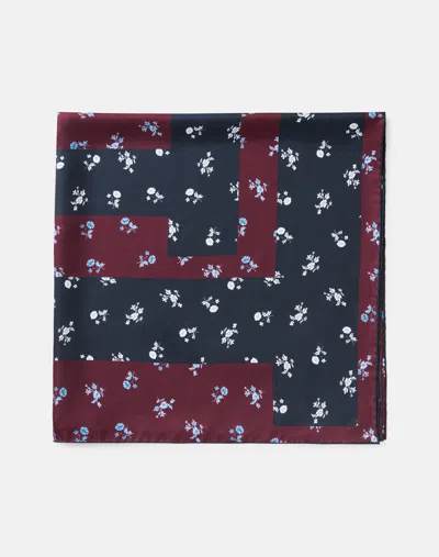 Lafayette 148 Ditsy Floral Print L Beam Silk Square Scarf In Aubergine Multi