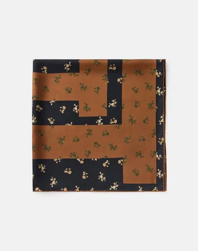 Lafayette 148 Ditsy Floral Print L Beam Silk Square Scarf In Black Multi