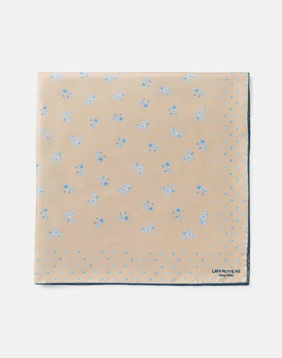 Lafayette 148 Ditsy Floral Print Silk Square Scarf In Natural Multi