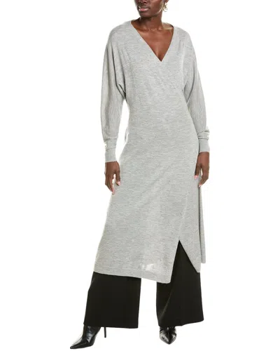 Lafayette 148 Dolman Sleeve Cashmere Wrap Cardigan In Gray