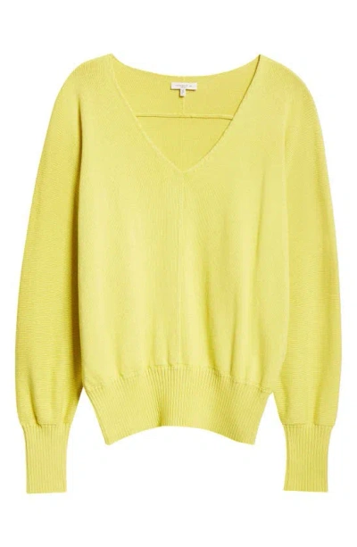 Lafayette 148 Dolman Sleeve Cotton & Silk Sweater In Yellow