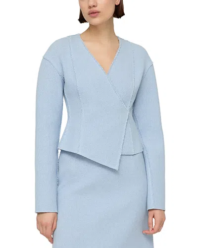 Lafayette 148 Double Breasted Asymmetric Jacket In Blue