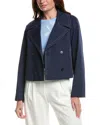 Lafayette 148 New York Double-breasted Jacket In Blue