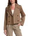 Lafayette 148 New York Double-breasted Jacket In Brown