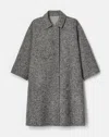 Lafayette 148 Double Face Alpaca Wool Reversible Oversized Coat In Gray