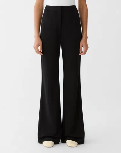 Lafayette 148 Double Knit Jersey High Rise Flared Pants In Black